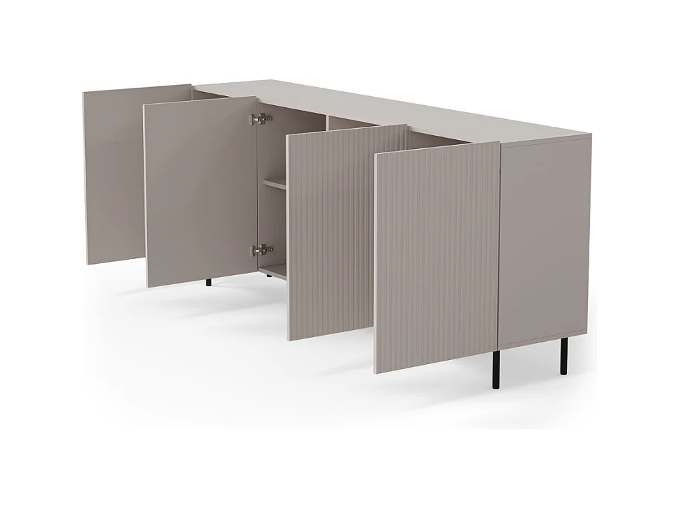 Buffet bas 4 portes 180 cm couleur cachemire ROTTERDAM