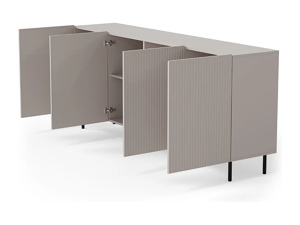 Buffet bas 4 portes 180 cm couleur cachemire ROTTERDAM