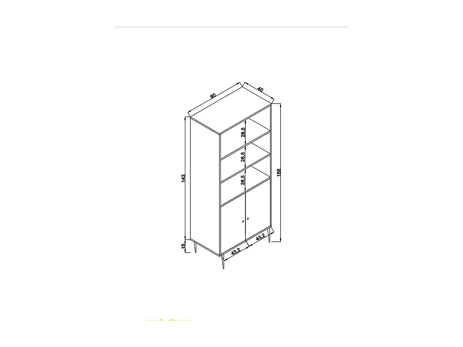 Bibliothèque vintage effet bois - 2 portes cannage MARFA