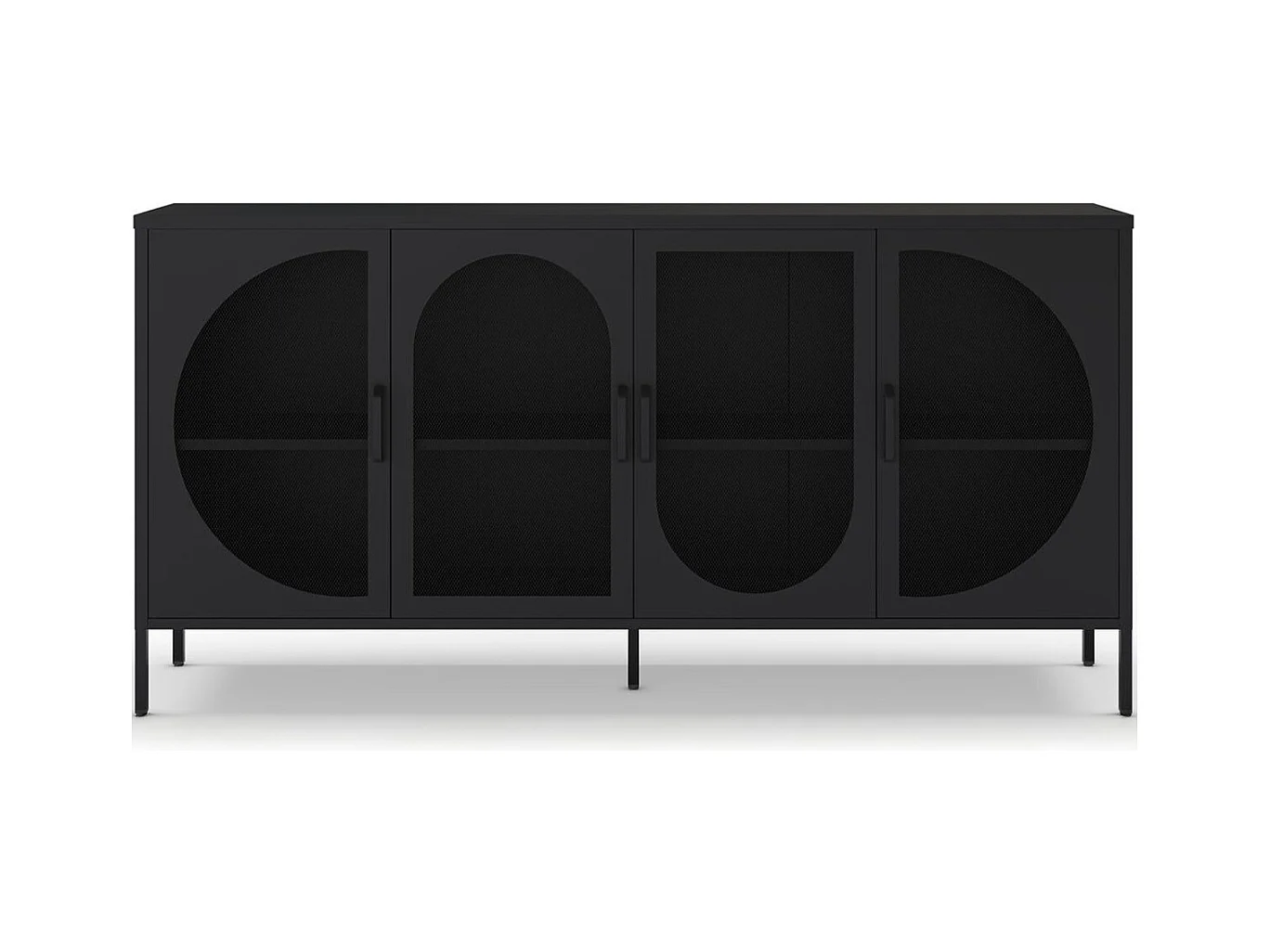 Buffet 4 portes en métal noir 160 cm - Inoa