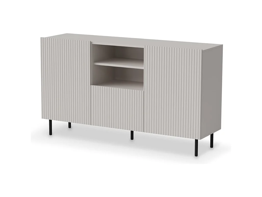 Buffet bas cachemire 150 cm - 2 portes 1 tiroir et niche ROTTERDAM