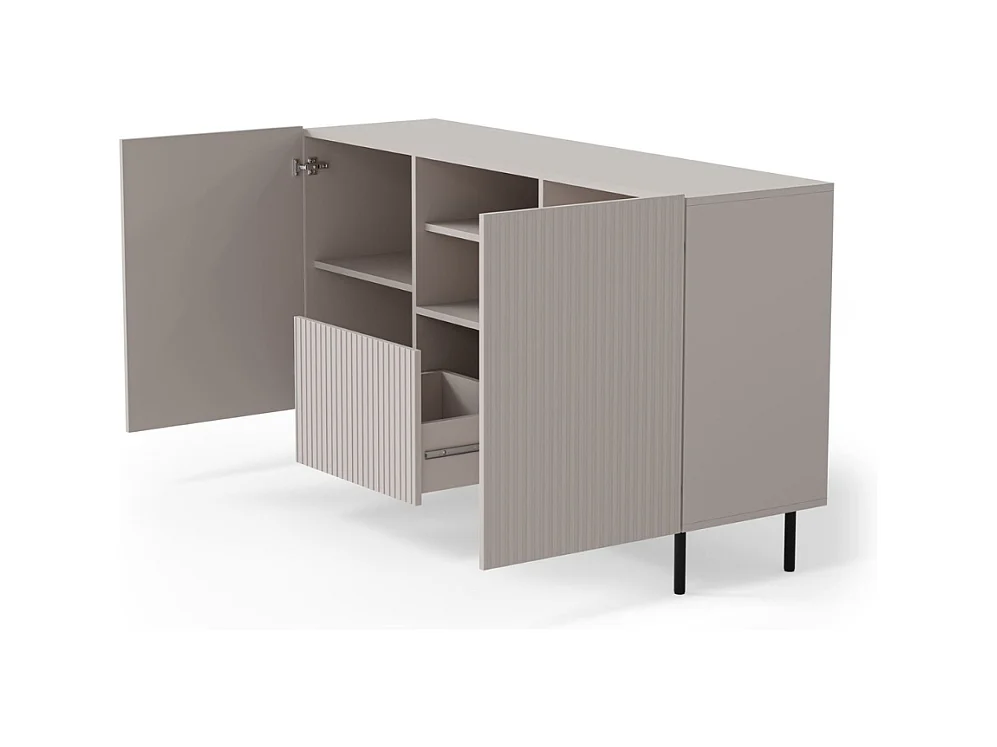 Buffet bas cachemire 150 cm - 2 portes 1 tiroir et niche ROTTERDAM