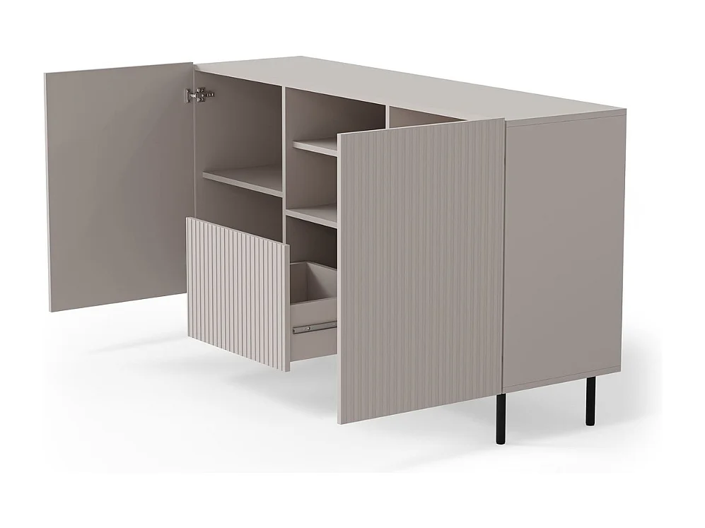 Buffet bas cachemire 150 cm - 2 portes 1 tiroir et niche ROTTERDAM