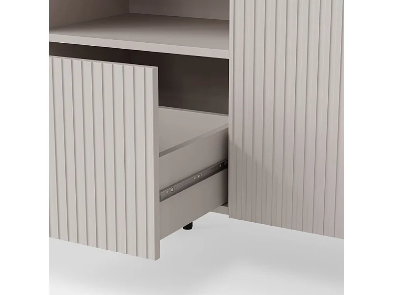 Buffet bas cachemire 150 cm - 2 portes 1 tiroir et niche ROTTERDAM