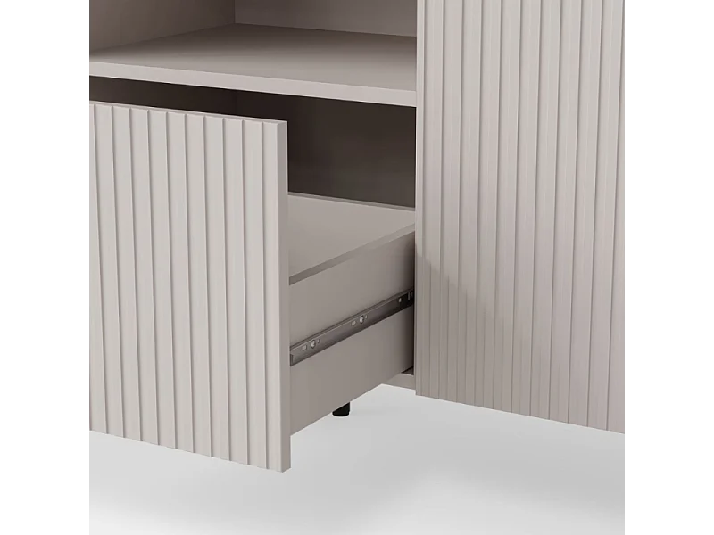 Buffet bas cachemire 150 cm - 2 portes 1 tiroir et niche ROTTERDAM