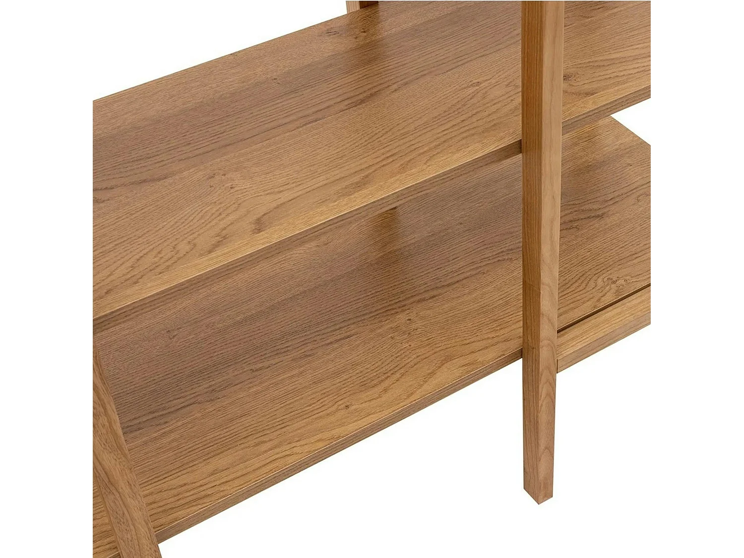 Bibliothèque cannage & effet bois - double arche ovale TANDI