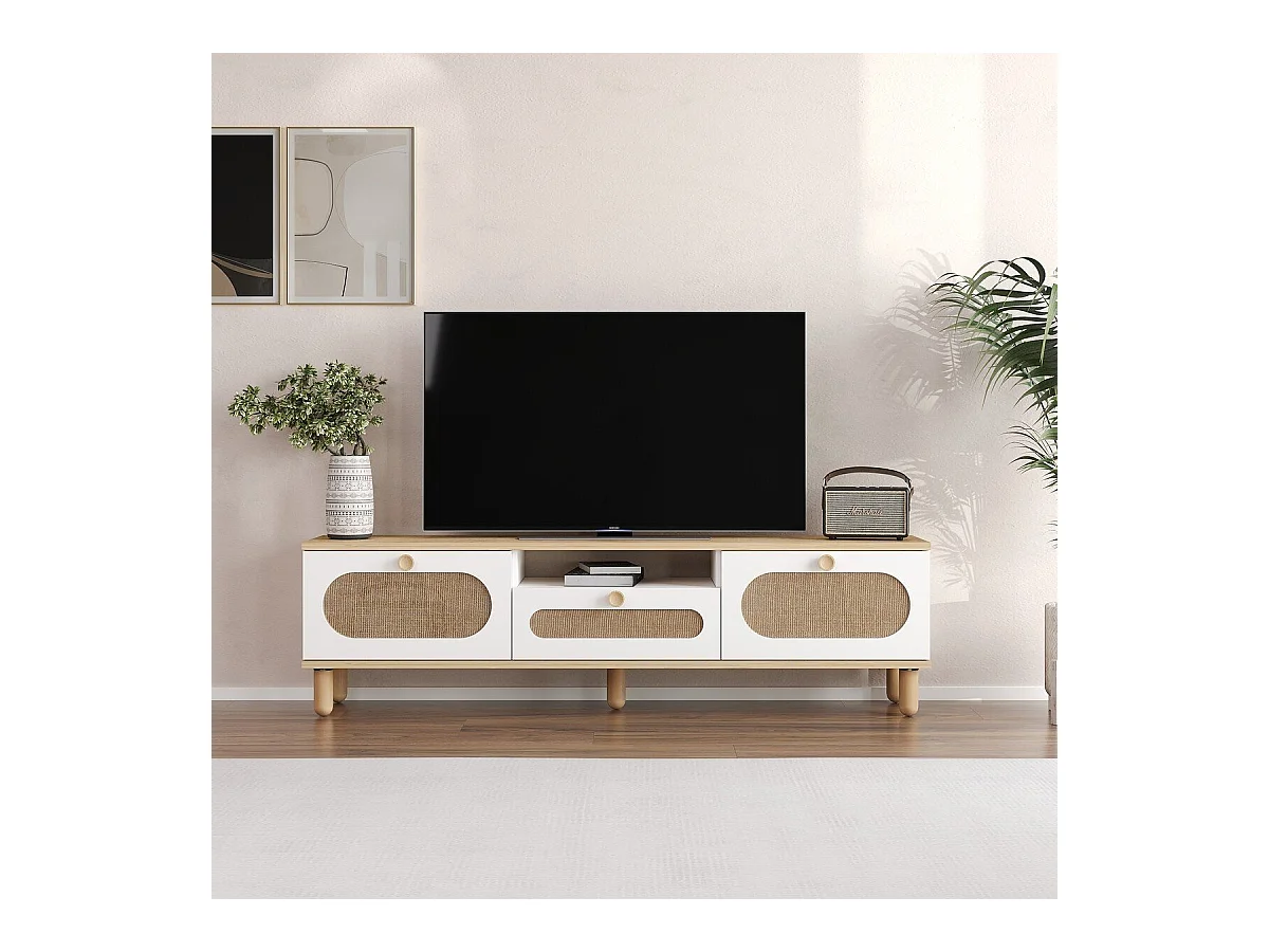 Mobile TV con 3 porte a ribalta e 1 nicchia L150 cm - BOHEM