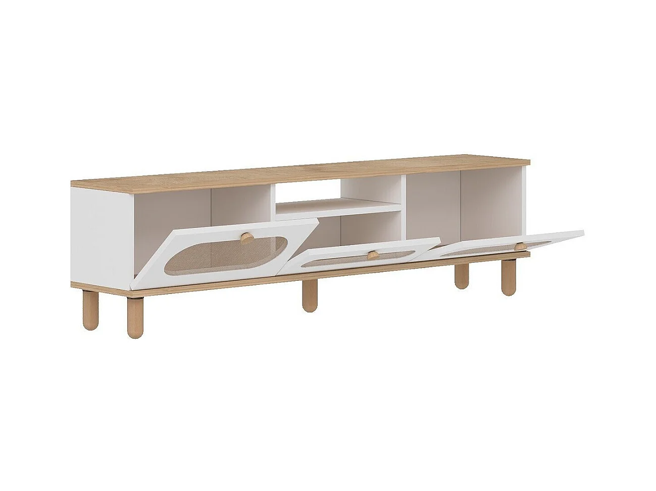 Mobile TV con 3 porte a ribalta e 1 nicchia L150 cm - BOHEM