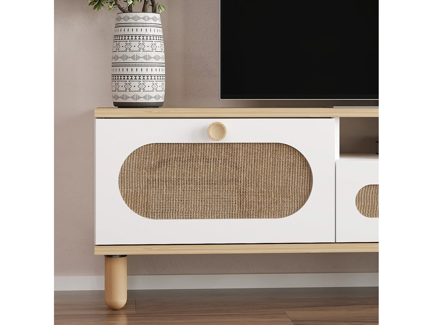 Mobile TV con 3 porte a ribalta e 1 nicchia L150 cm - BOHEM