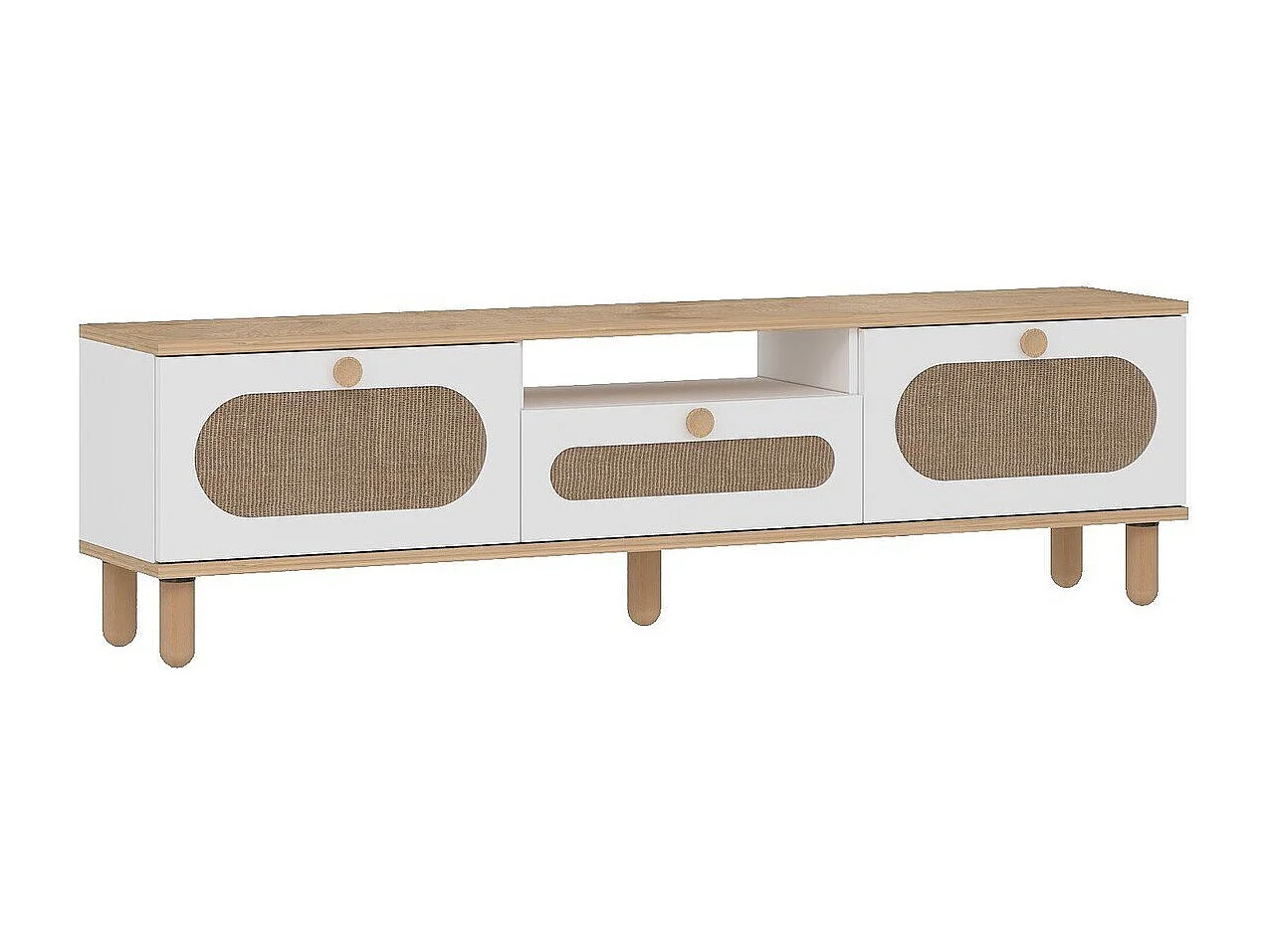 TV-Möbel mit 3 klappbaren Türen und 1 Nische, L150 cm - BOHEM