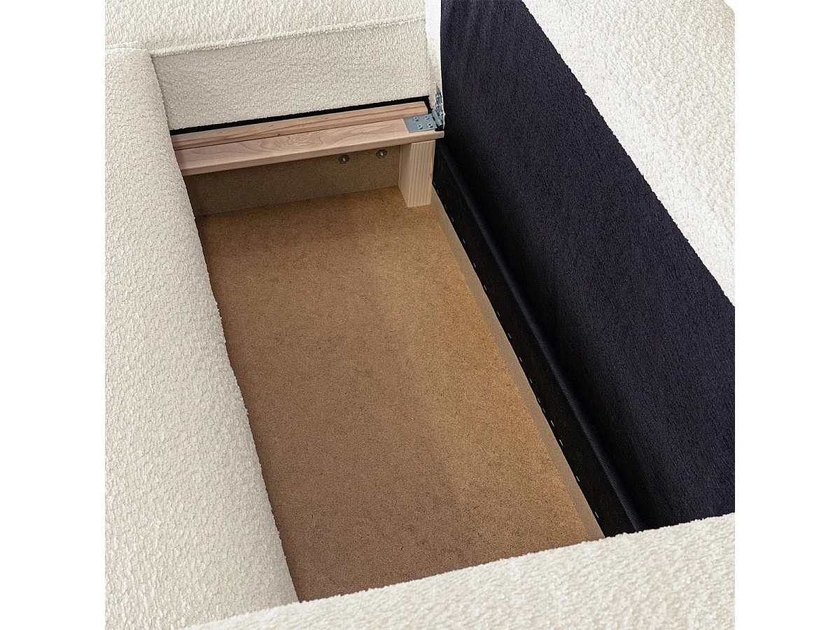 Canapé d'angle convertible 3 places en tissu beige ASTI