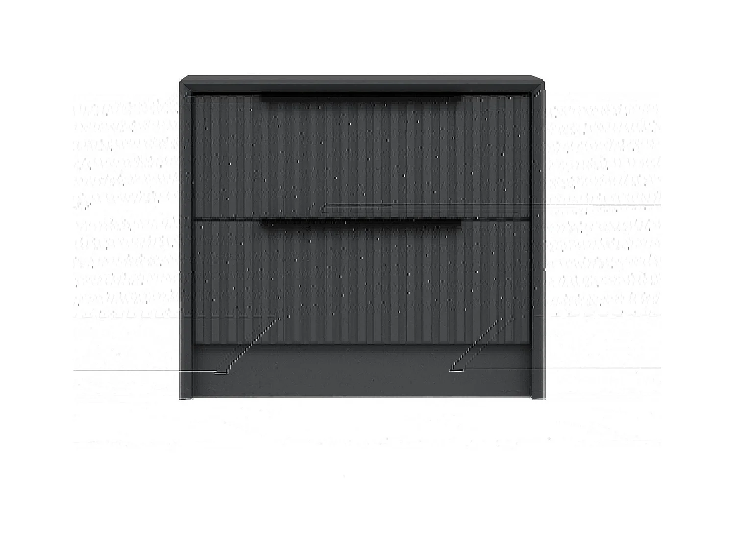 Table de chevet grise 2 tiroirs rainurés, style moderne BYRON