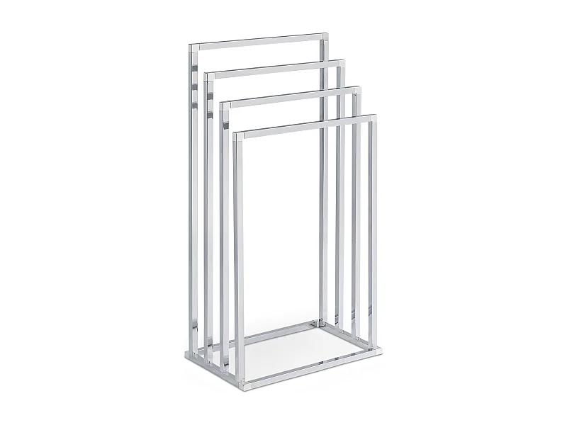 Porte-Serviettes sur Pied Senza en Métal Chromé avec 4 Niveaux d'Étendage sur Différentes Hauteurs