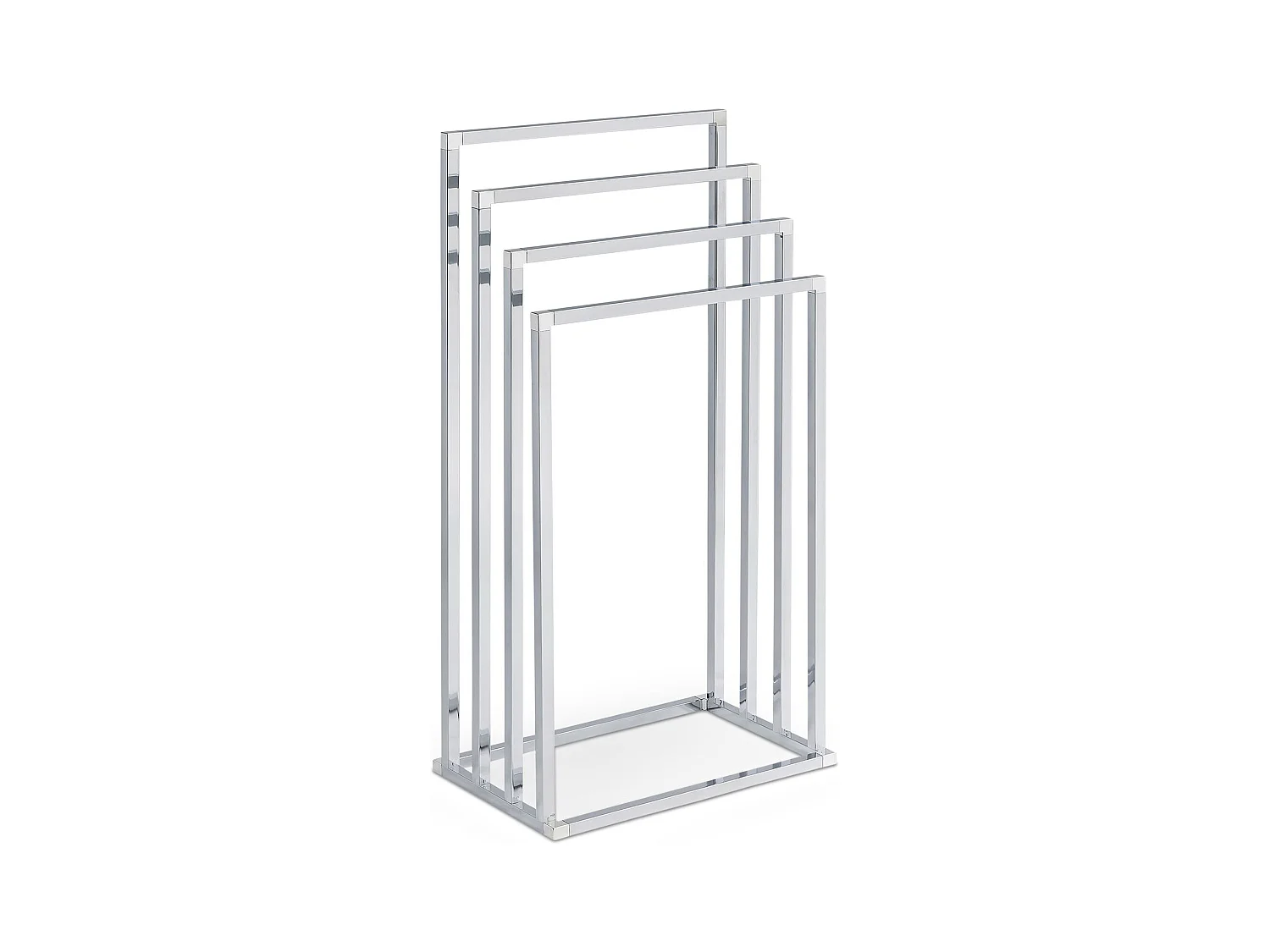 Porte-Serviettes sur Pied Senza en Métal Chromé avec 4 Niveaux d'Étendage sur Différentes Hauteurs