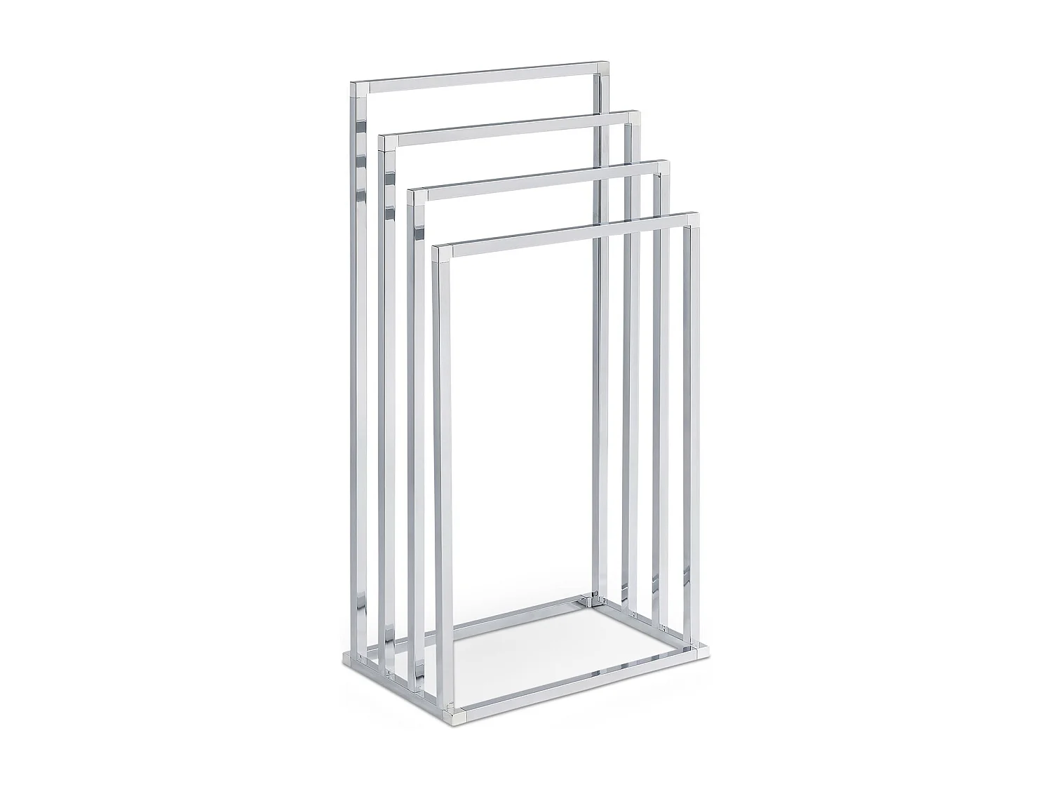 Porte-Serviettes sur Pied Senza en Métal Chromé avec 4 Niveaux d'Étendage sur Différentes Hauteurs