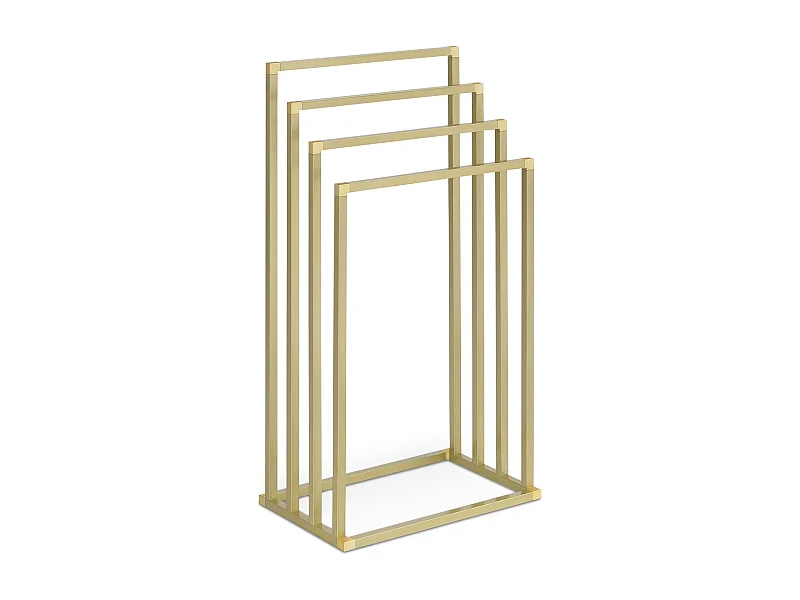 Porte-Serviettes sur Pied Senza en Métal Doré avec 4 Niveaux d'Étendage sur Différentes Hauteurs