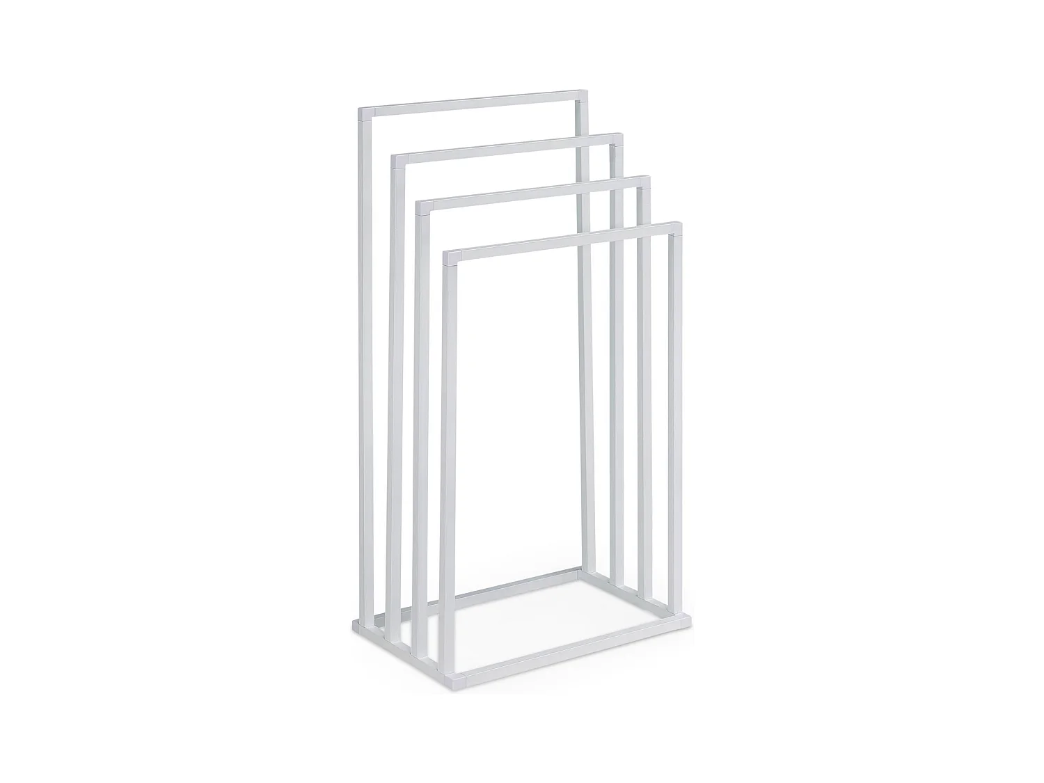 Porte-Serviettes sur Pied Senza en Métal Blanc avec 4 Niveaux d'Étendage sur Différentes Hauteurs