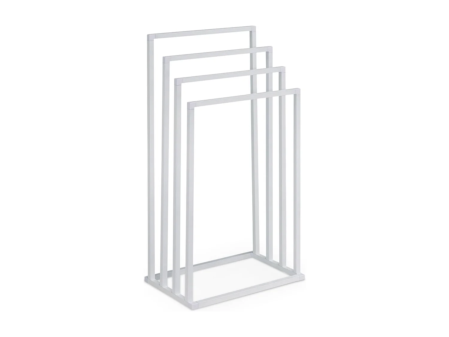 Porte-Serviettes sur Pied Senza en Métal Blanc avec 4 Niveaux d'Étendage sur Différentes Hauteurs