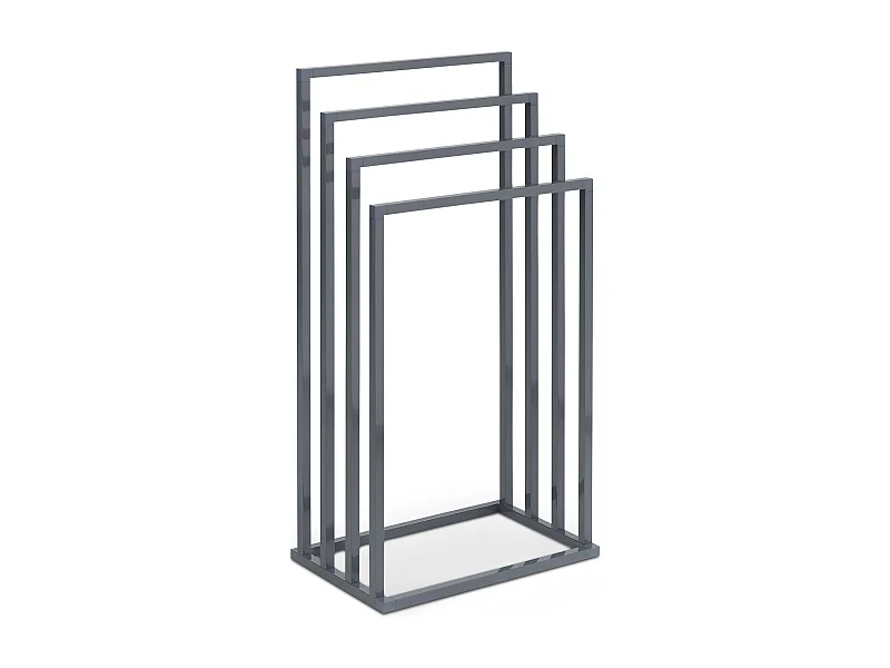Porte-Serviettes sur Pied Senza en Métal Gris avec 4 Niveaux d'Étendage sur Différentes Hauteurs