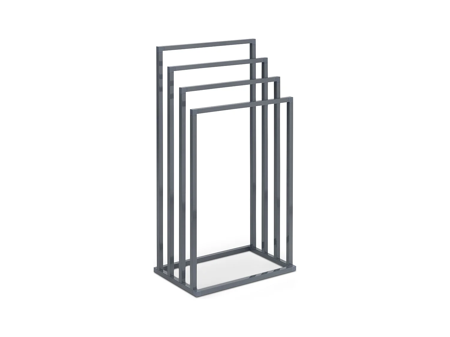 Porte-Serviettes sur Pied Senza en Métal Gris avec 4 Niveaux d'Étendage sur Différentes Hauteurs