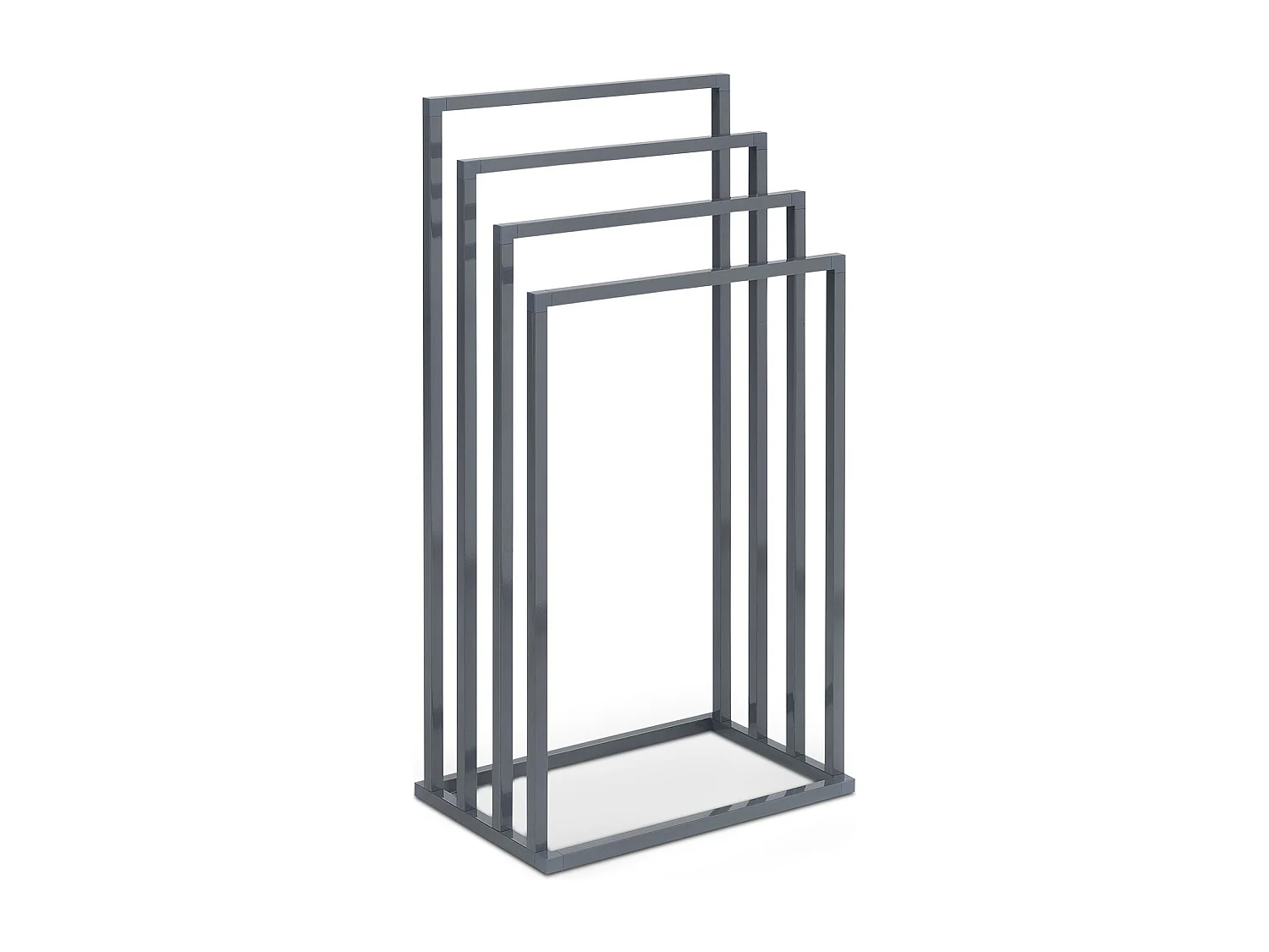Porte-Serviettes sur Pied Senza en Métal Gris avec 4 Niveaux d'Étendage sur Différentes Hauteurs