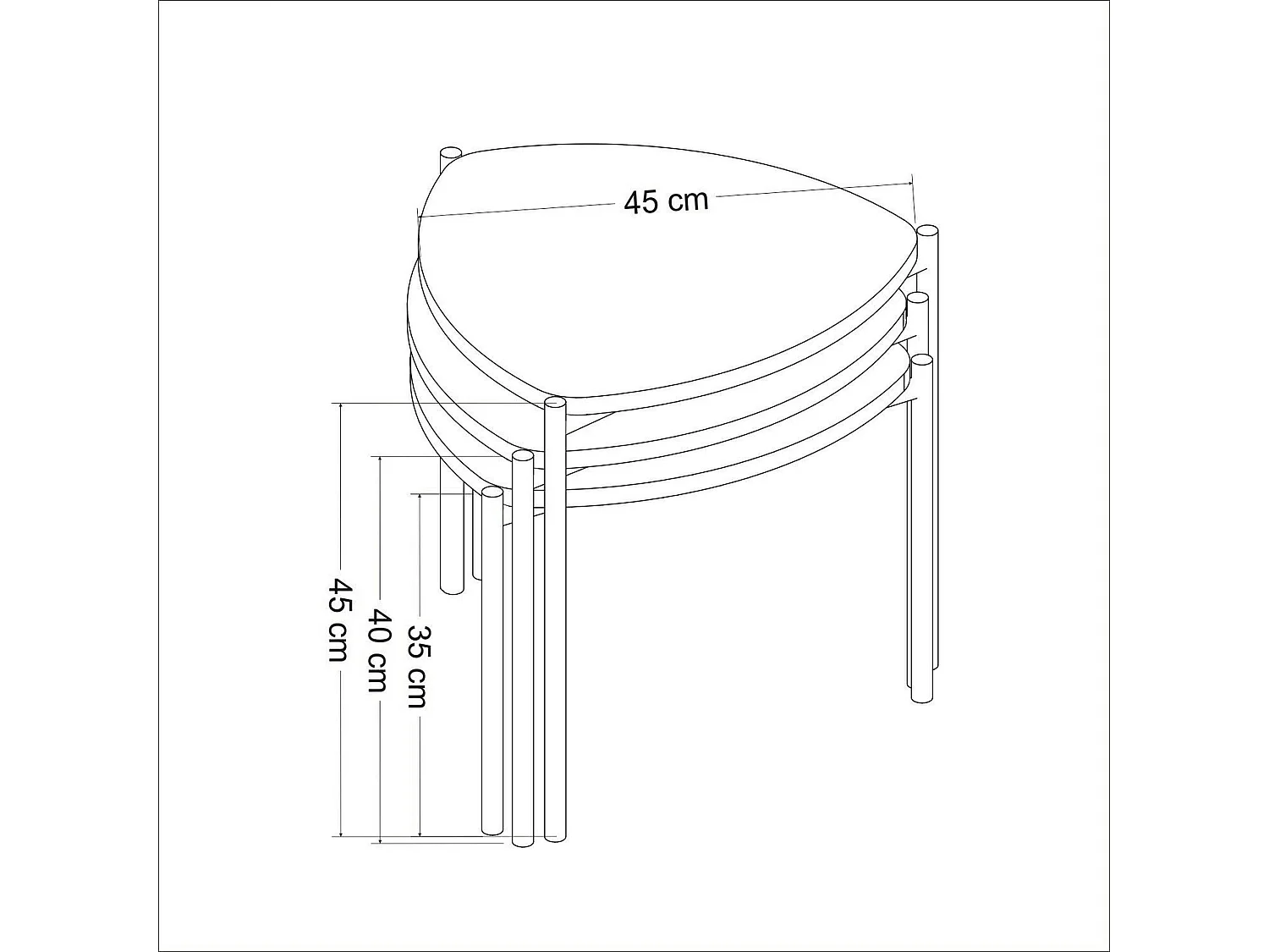 Petite table gigogne blanche style moderne (lot de 3) JENA