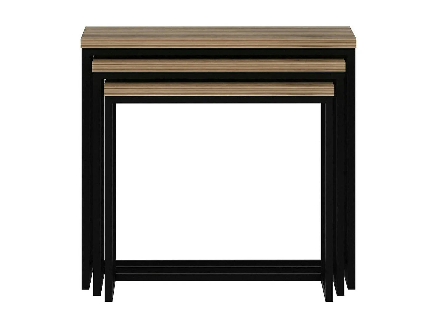 Table gigogne rectangulaire effet noyer (lot de 3) JENA