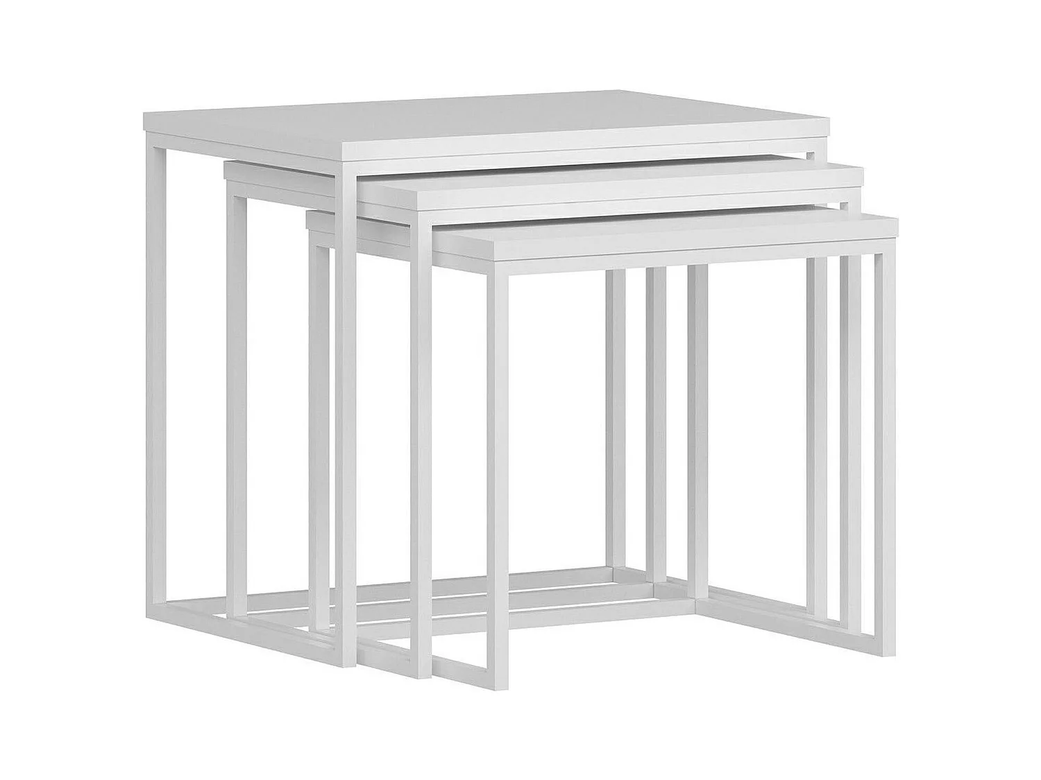 Table gigogne blanche rectangulaire (lot de 3) JENA
