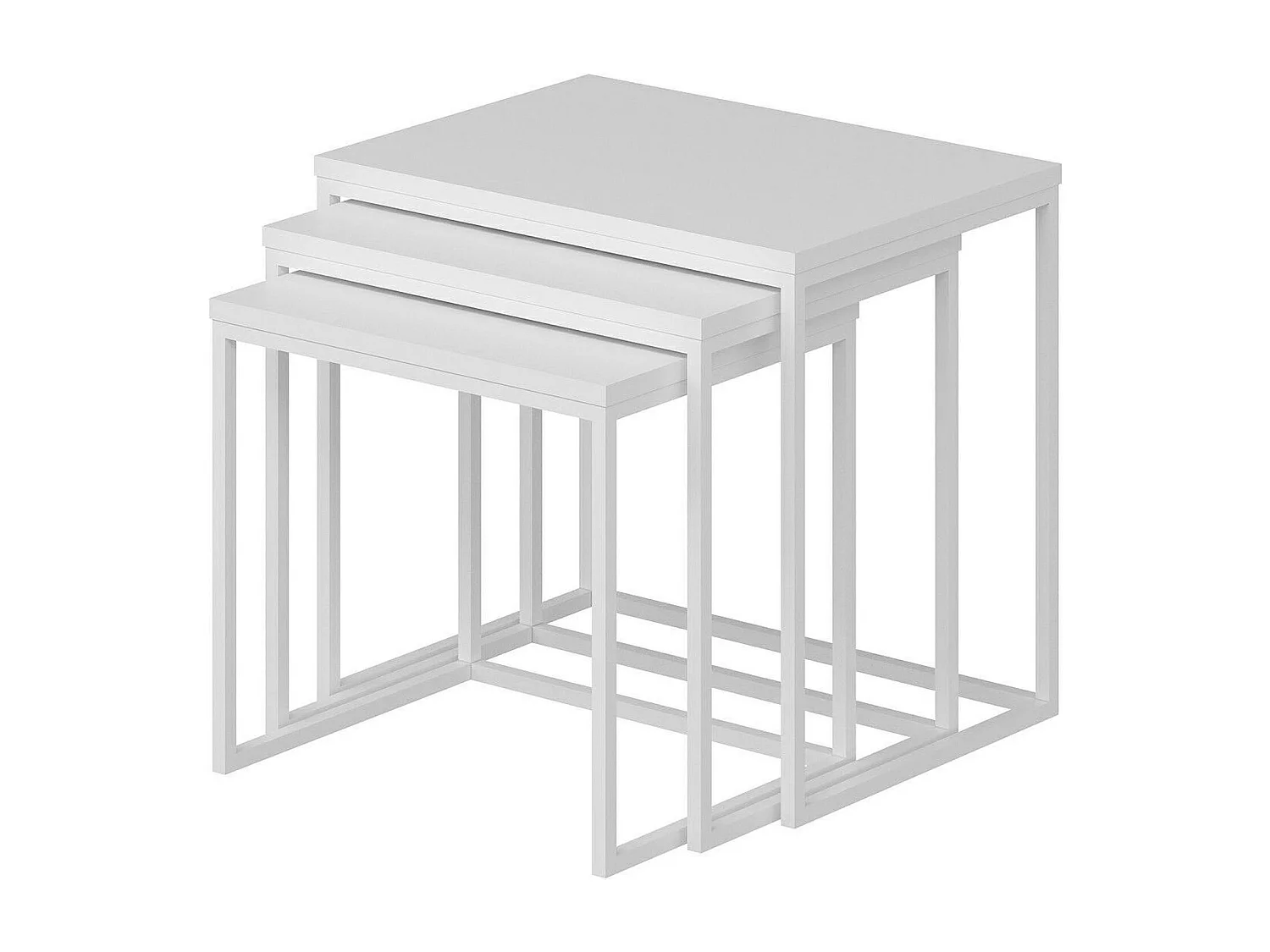 Table gigogne blanche rectangulaire (lot de 3) JENA