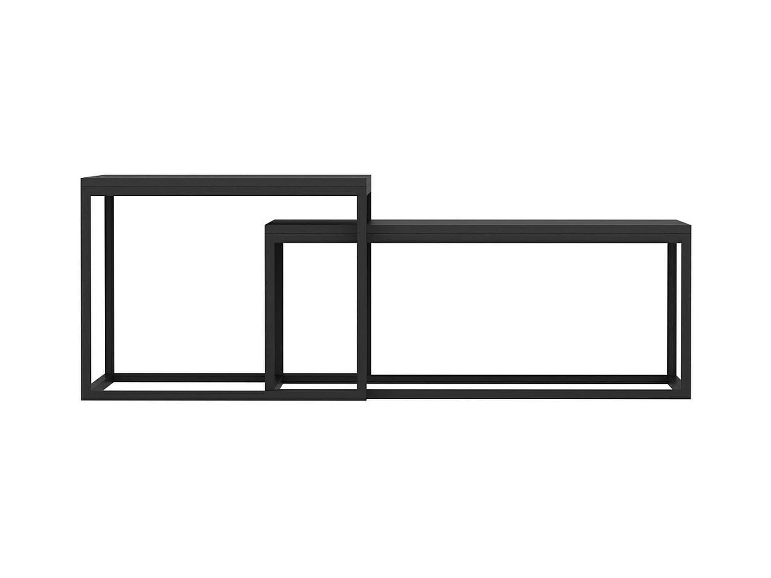 Table basse gigogne noire design moderne (lot de 2) JENA