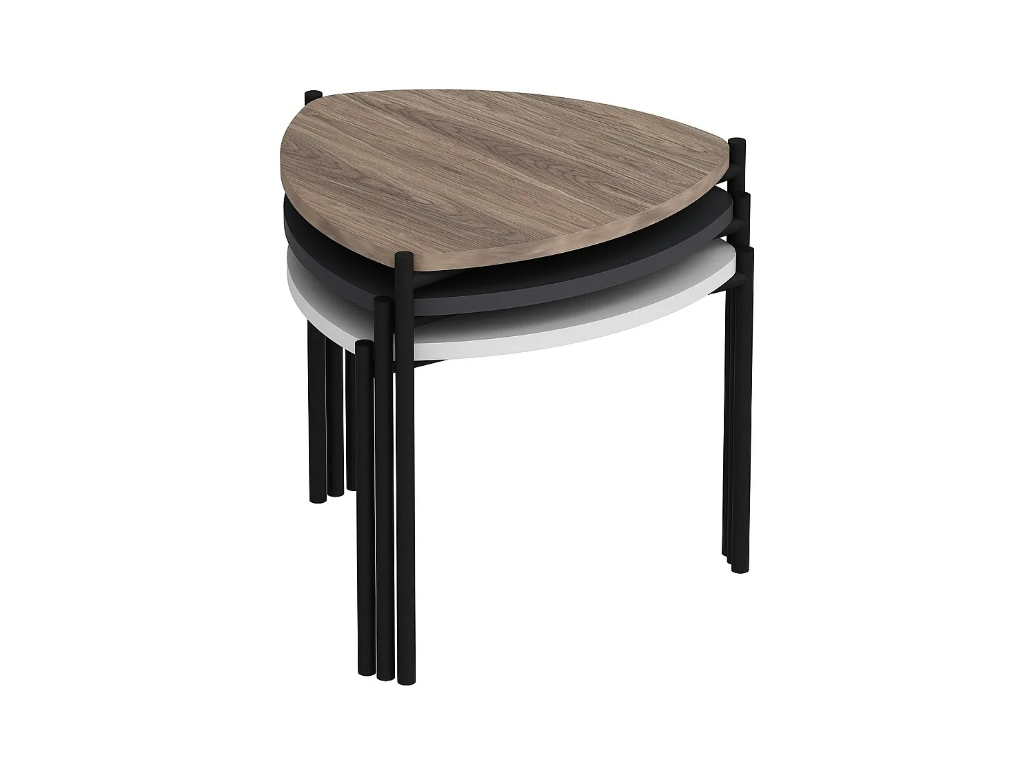 Petite table gigogne moderne 3 couleurs (lot de 3) JENA