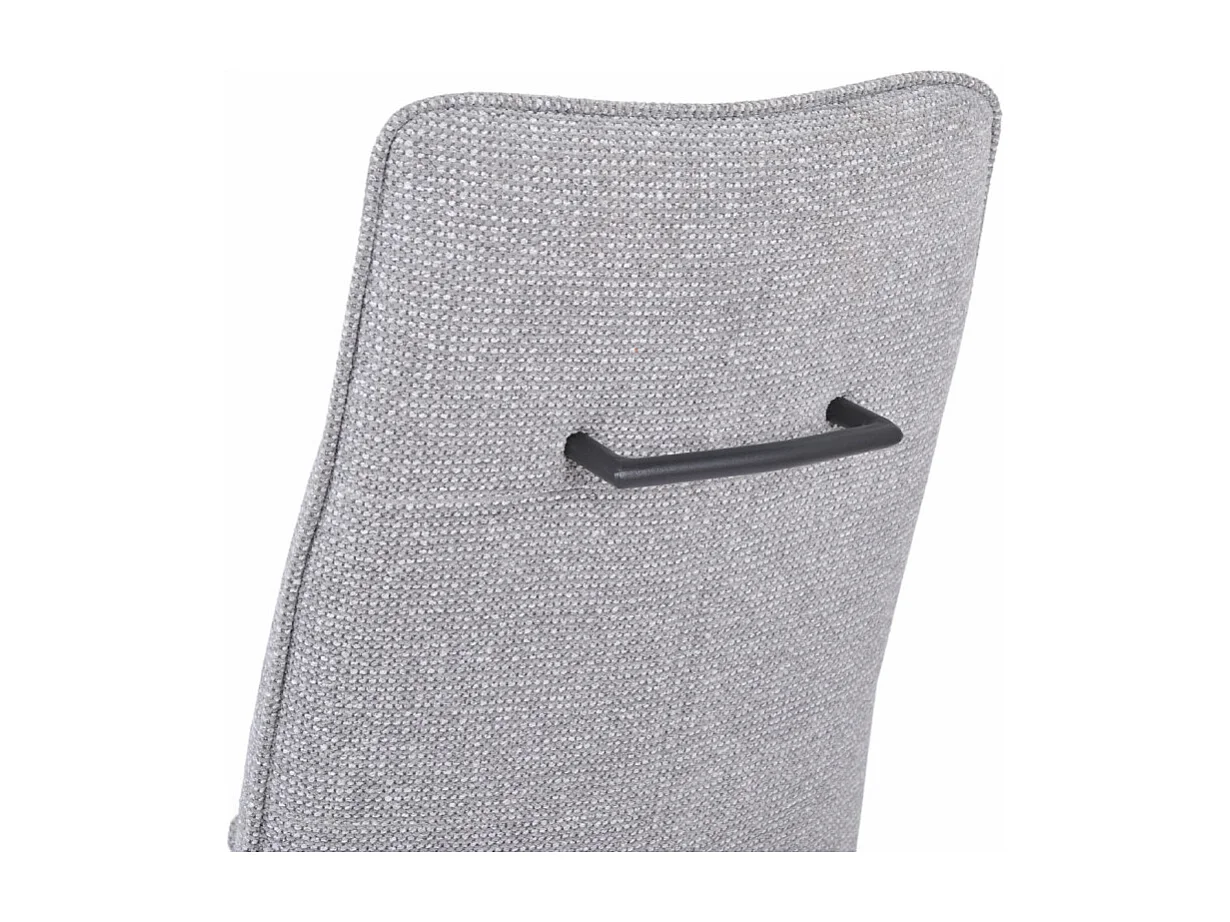 Lot 2 chaises en tissu doux gris avec pieds en métal noir - LUCAS