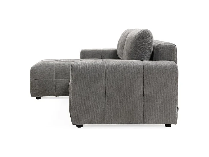 Canapé d'angle réversible 3 places convertible tissu gris – JOANE