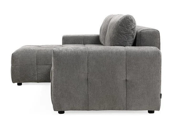 Canapé d'angle réversible 3 places convertible tissu gris – JOANE
