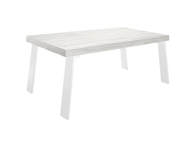 Table de salle à manger SPRING – L168 x H88 x l78 cm – Chêne pino et métal blanc