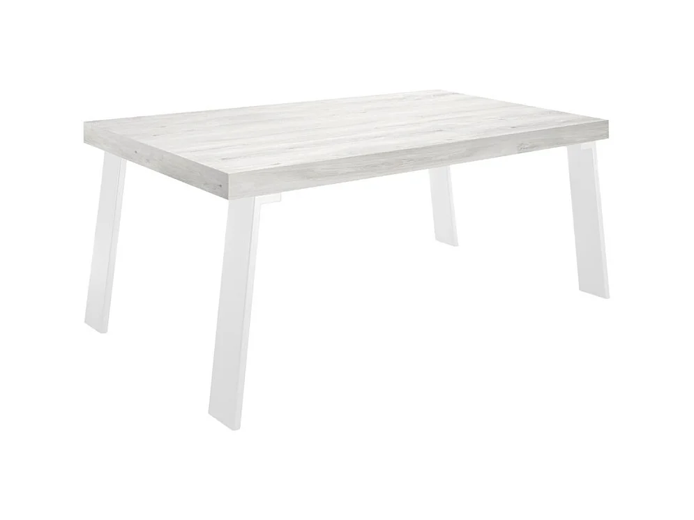 Table de salle à manger SPRING – L168 x H88 x l78 cm – Chêne pino et métal blanc