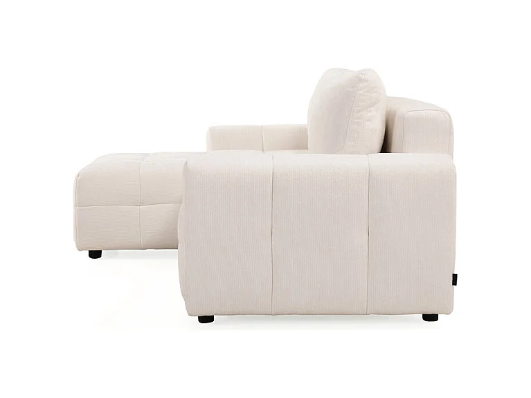 Canapé d'angle réversible 3 places convertible tissu beige – JOANE