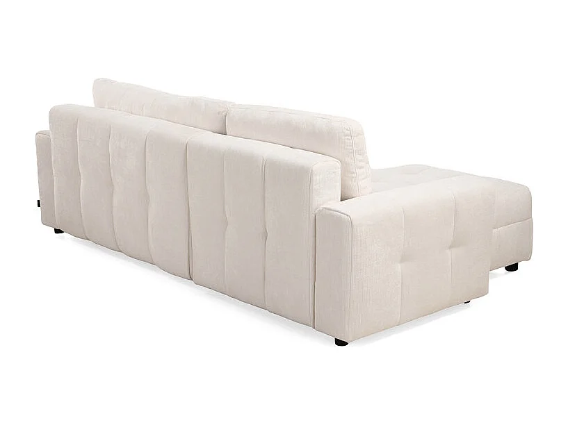 Canapé d'angle réversible 3 places convertible tissu beige – JOANE