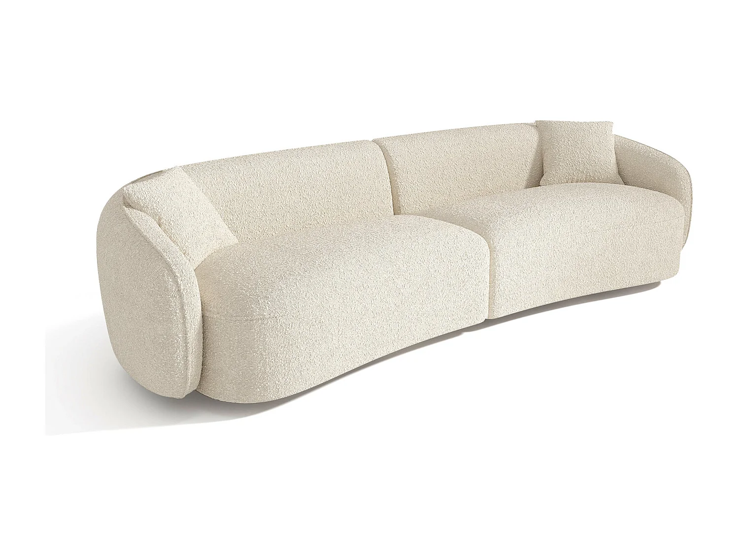 Canapé 4 places tissu bouclette crème CELINE