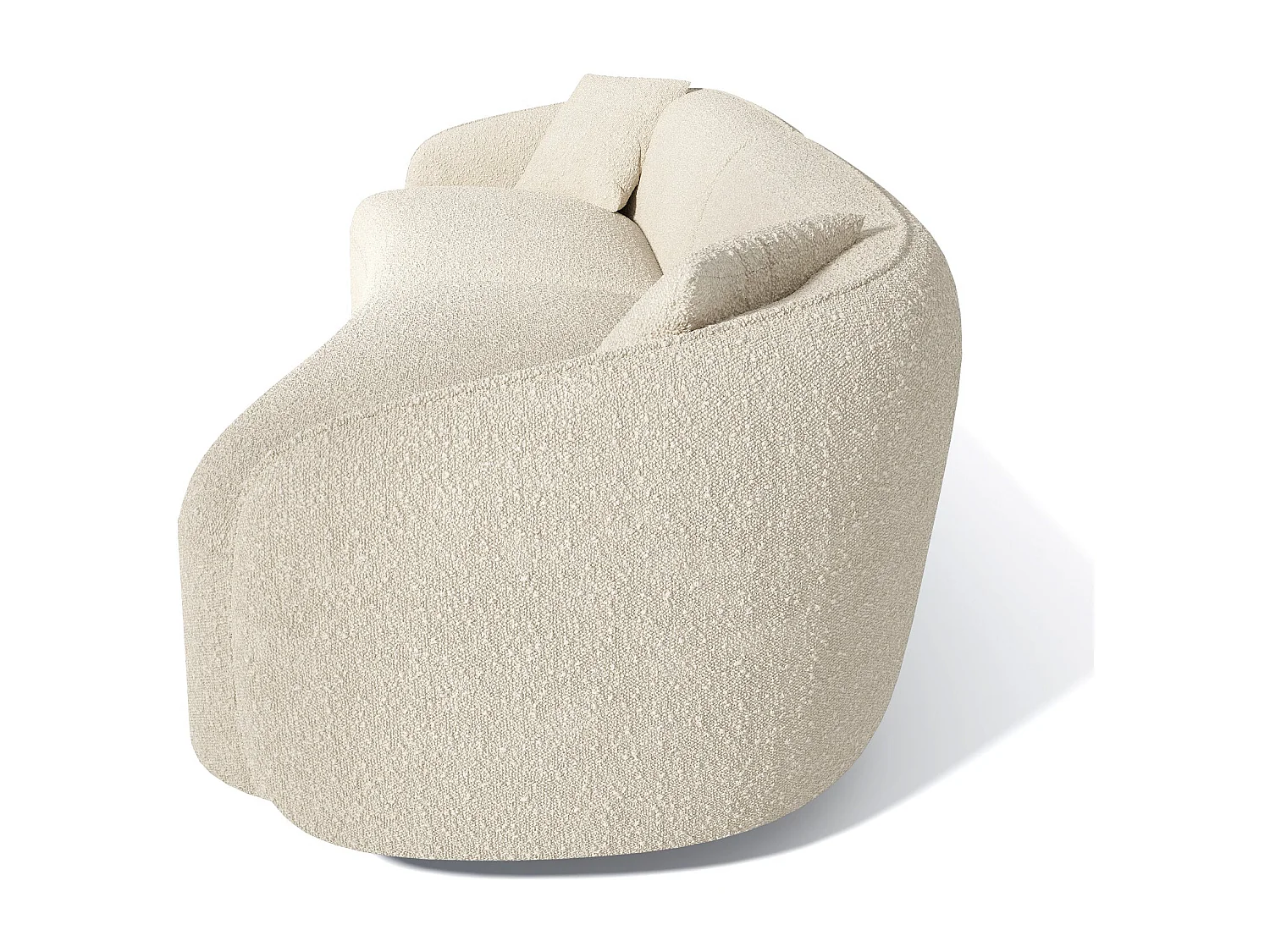 Canapé 4 places tissu bouclette crème CELINE