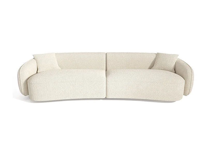 Canapé 4 places tissu bouclette crème CELINE
