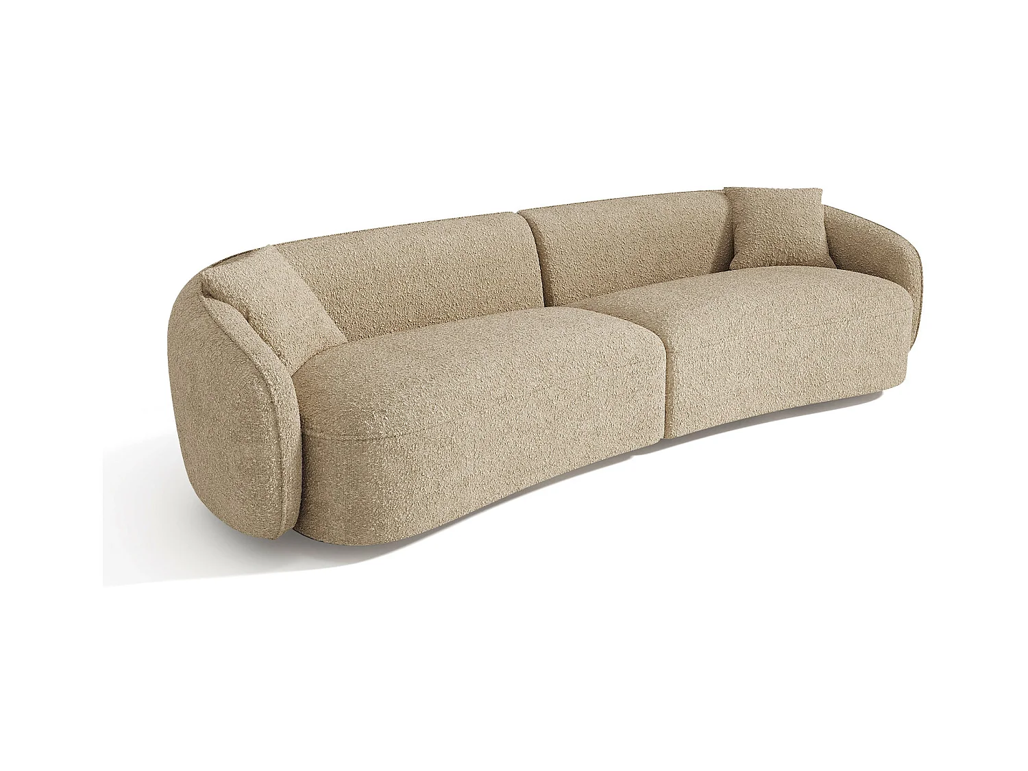 Canapé 4 places tissu bouclette beige CELINE