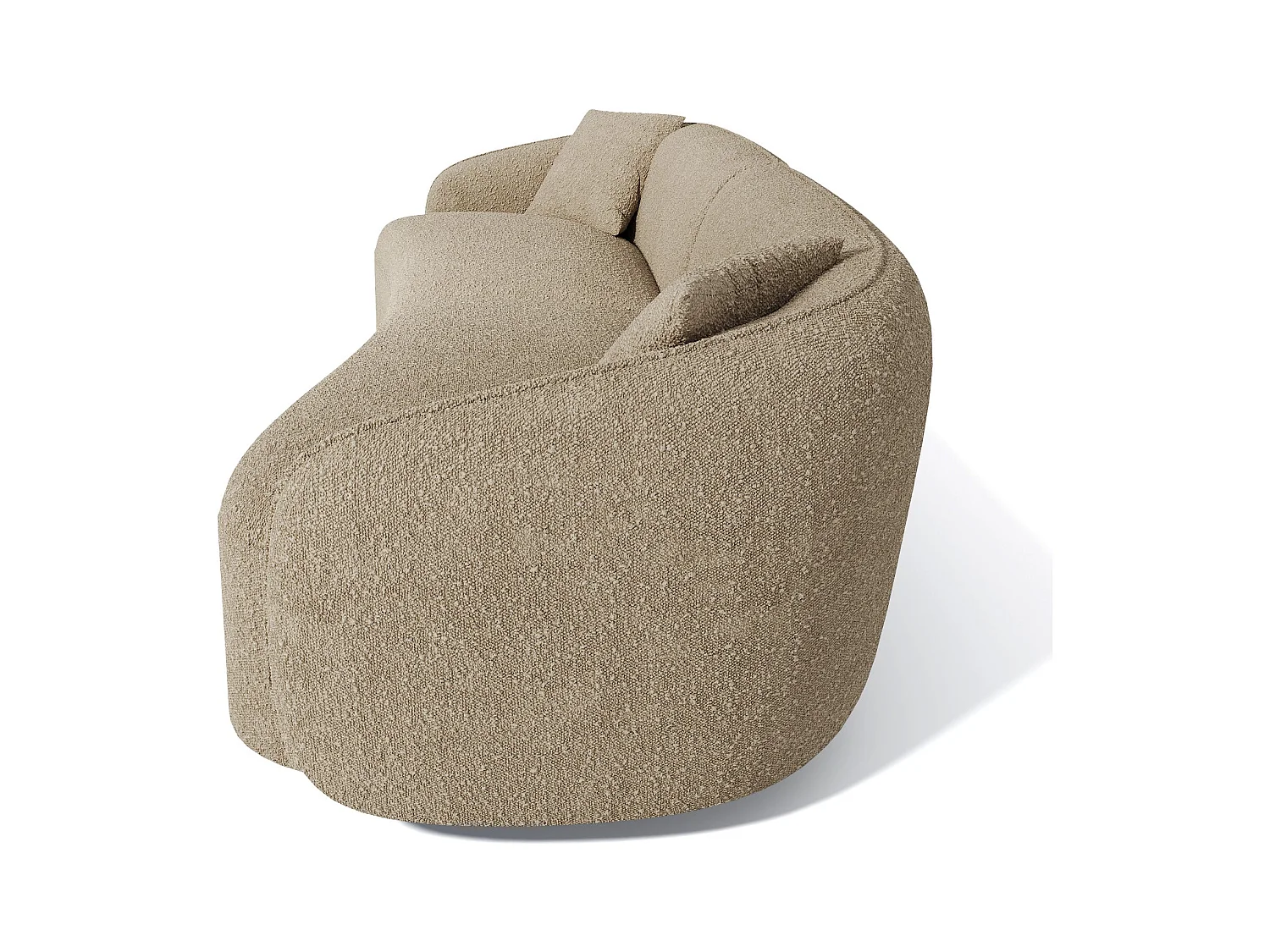 Canapé 4 places tissu bouclette beige CELINE