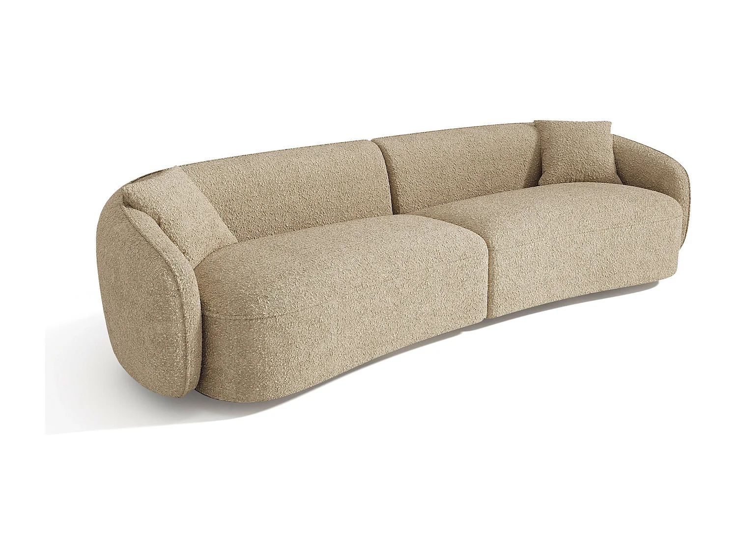 Canapé 4 places tissu bouclette beige CELINE