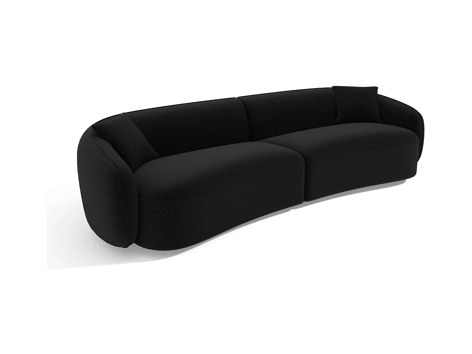 Canapé 4 places tissu tramé touché doux noir CELINE