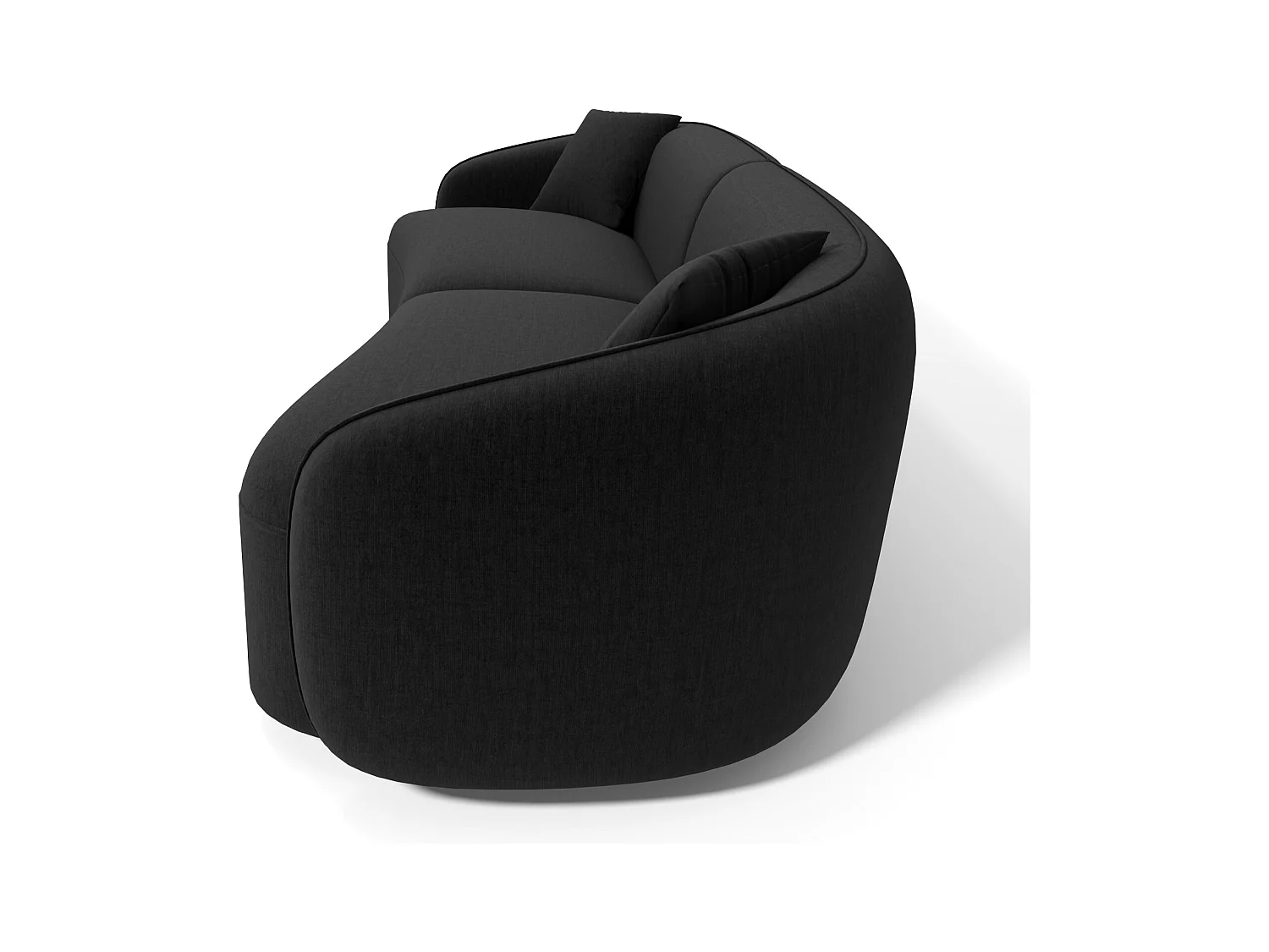 Canapé 4 places tissu tramé touché doux noir CELINE