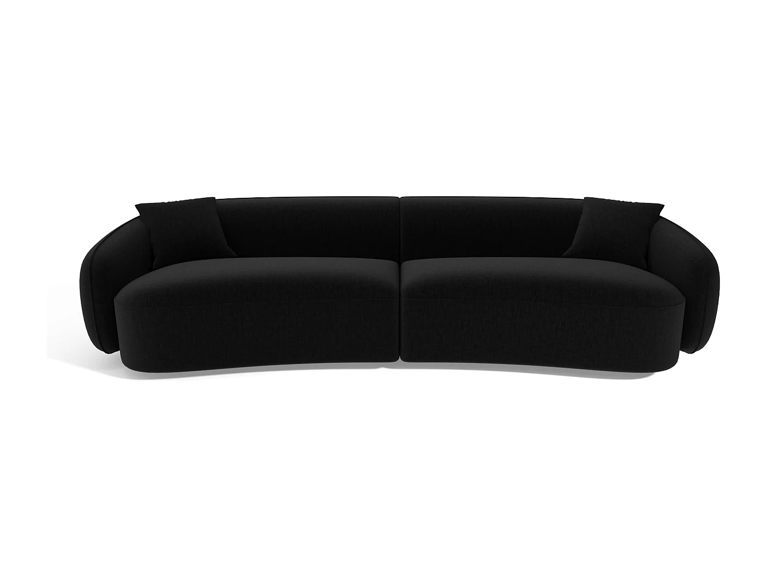 Canapé 4 places tissu tramé touché doux noir CELINE