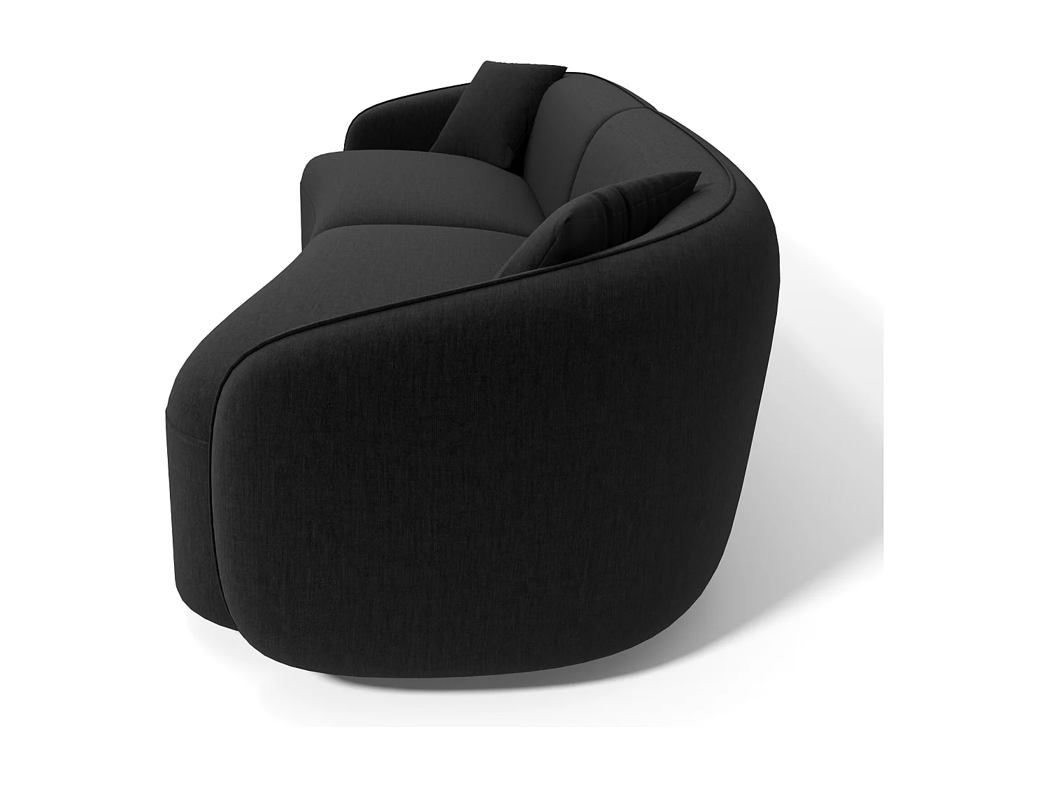 Canapé 4 places tissu tramé touché doux noir CELINE