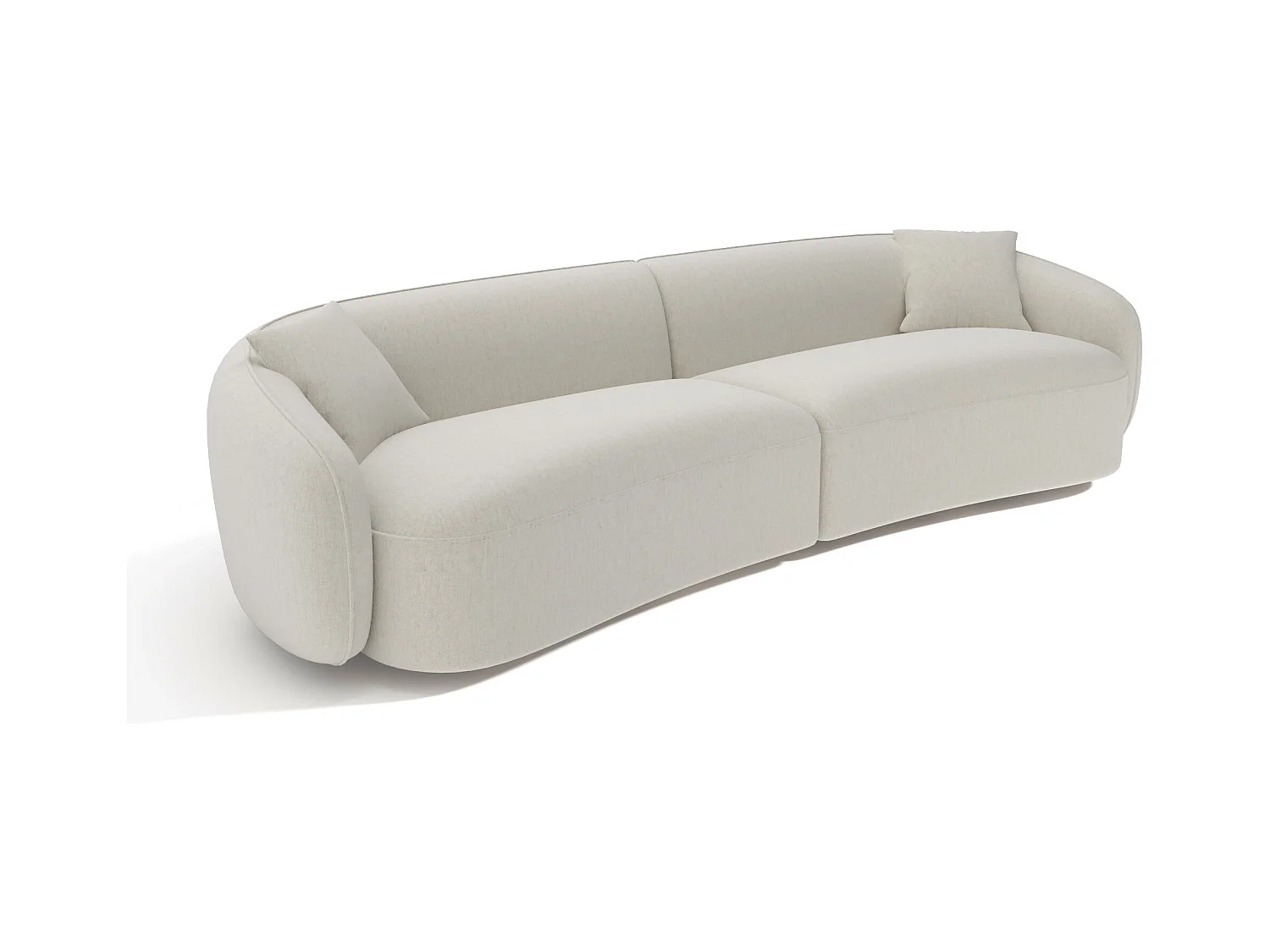 Canapé 4 places tissu tramé touché doux crème CELINE