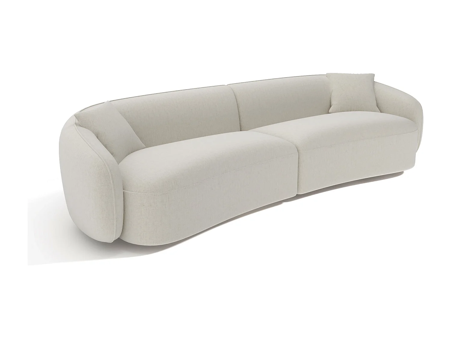 Canapé 4 places tissu tramé touché doux crème CELINE